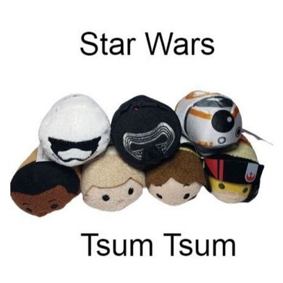 Star Wars Tsum Tsum Plush Figures Stuffed 7 Piece Bundle Set Disney NEW - Picture 1 of 7